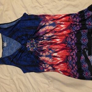 VENUS Vibrant Blue and Red Top